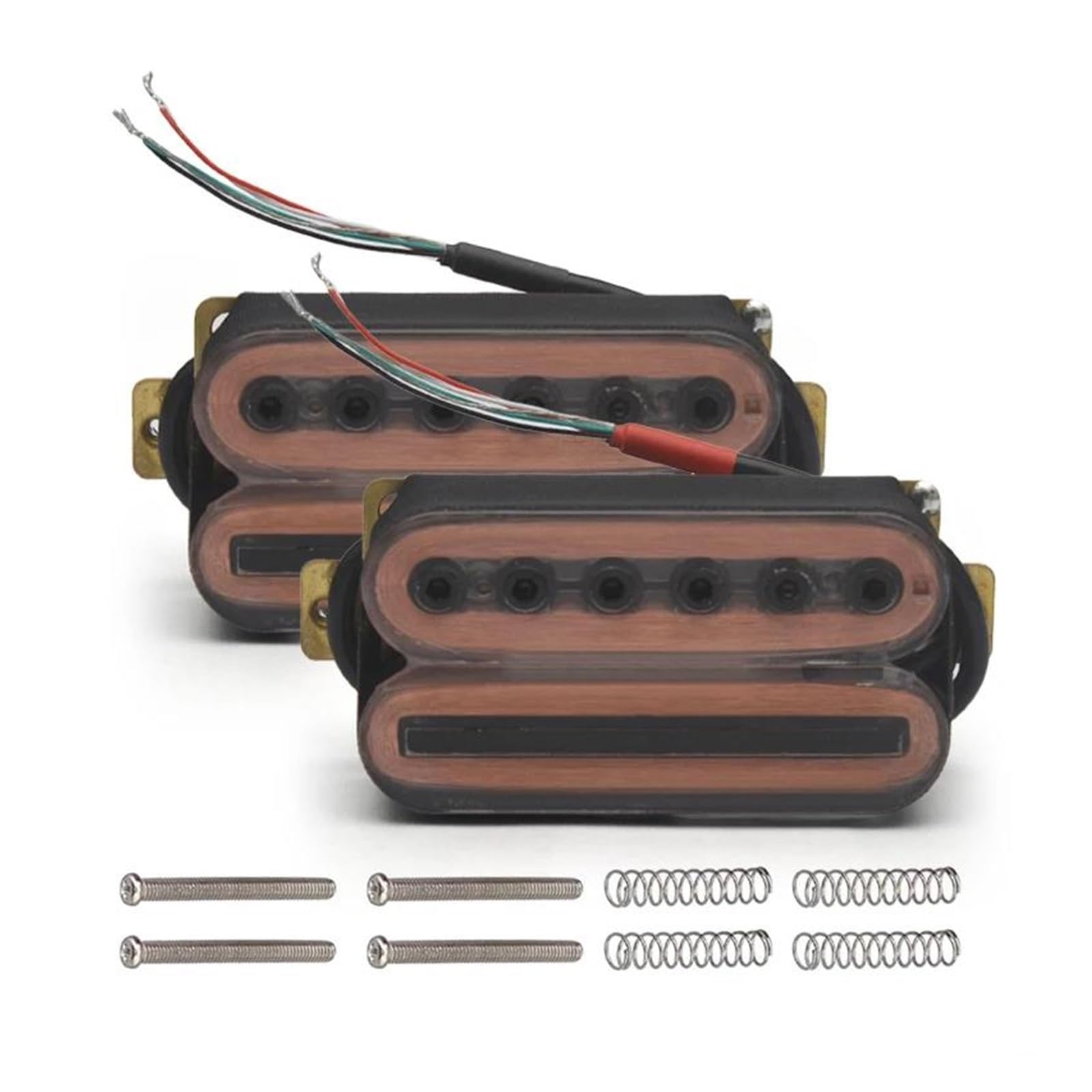 E Gitarren Humbucker Mit Sechskantschraubenverstellung 4 Adriger Kabelsplitter Transparentes Design(N and b)