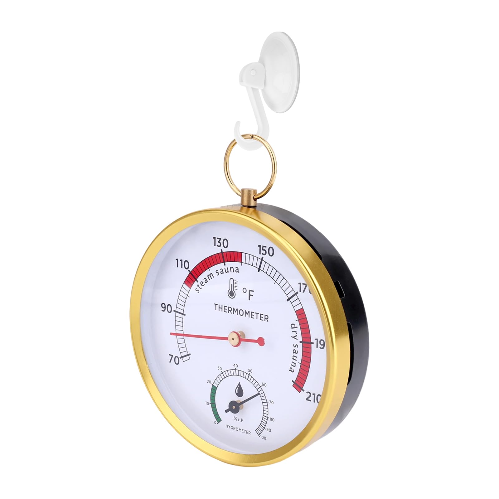 Fukaisu Sauna Thermometer Hygrometer, Portable Temperature Fahrenheit & Humidity Gauge Thermostat with Hook 68-212°F & 0-100% RH Precise Indoor Home Infrared Sauna Accessories