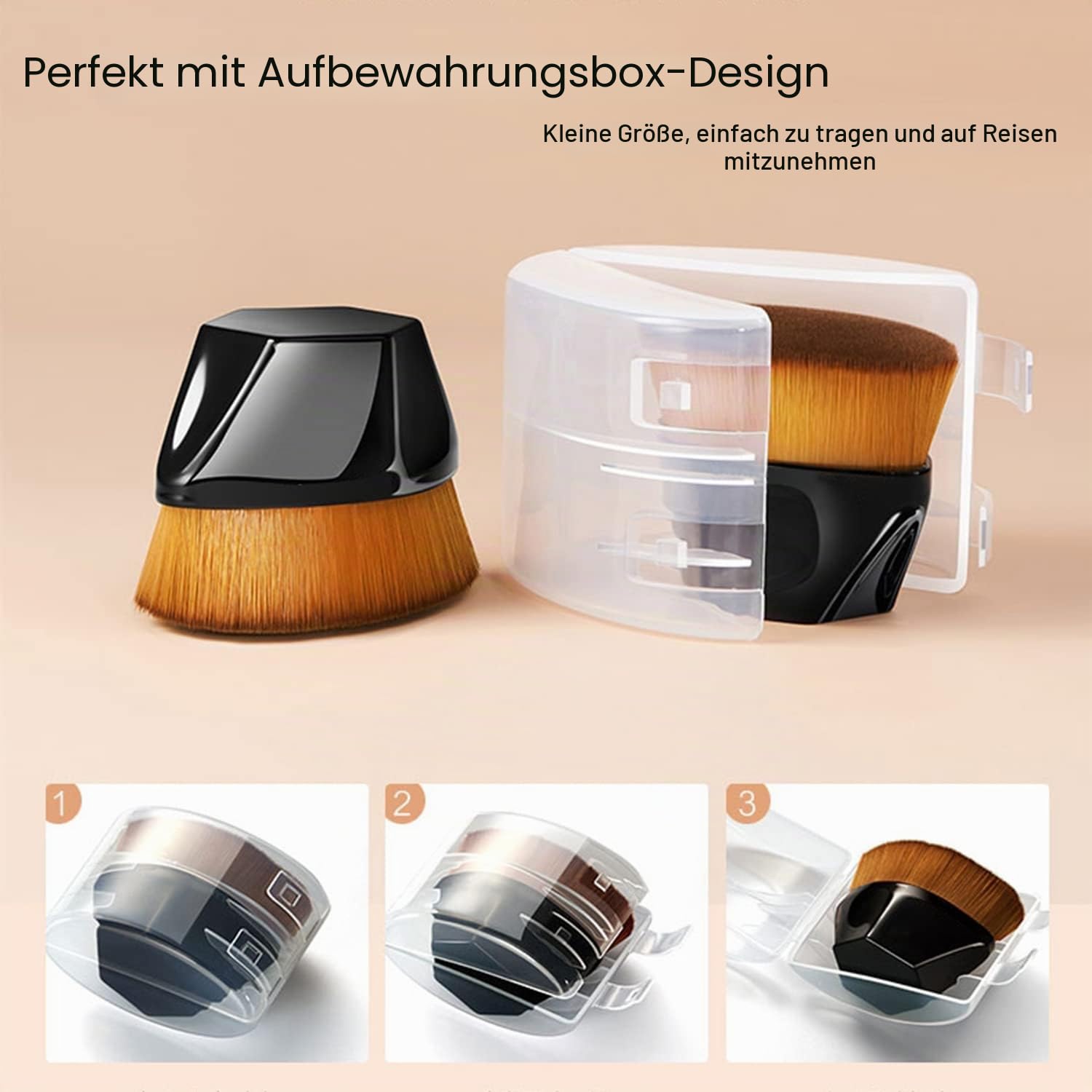 Pilzkopf Luftkissen CC Creme, Air Cushion CC Cream,PHOERA Foundation,PHOERA Primer,Make Up Foundation Pinsel and Puder Pinsel, Make up Schwamm Set (103 Warm peach + 03 Warm Nude CC)