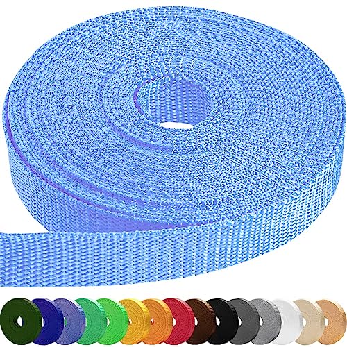 Image of TECEUM 3 /4 inch & 5 /8 inch & 1 inch & 1.5 inch & 2 inch Webbing - 10 25 50 Yards - 40+ Colors - Heavy Duty 1 Inch 1.5 Inch 2 Inch Backpack Straps - Webbing for Outdoors Indoors Crafting DIY