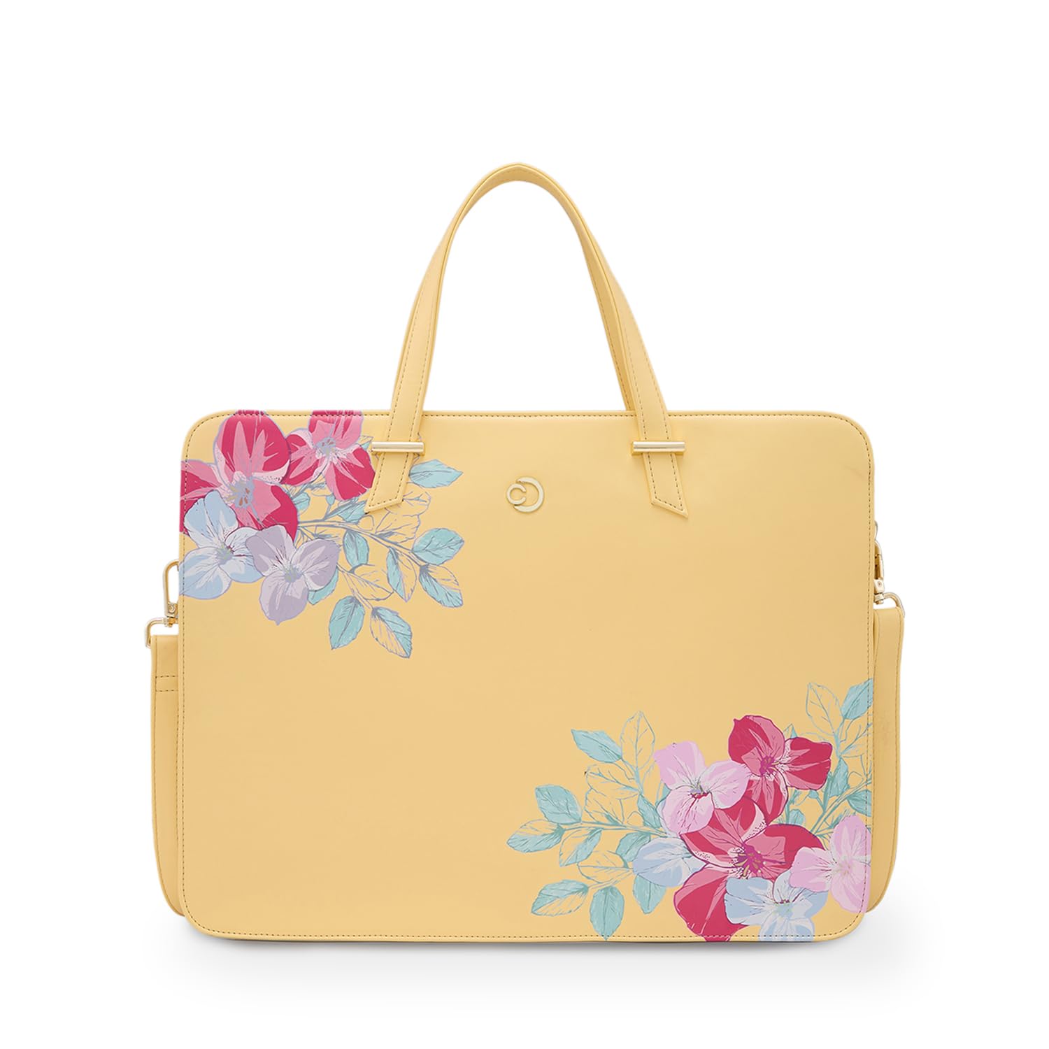 Caprese Shanaya Laptop Bag Yellow Large - Trendy Handbag for Women | 15’’ Laptop Compartment, Spacious, Detachable Sling Strap, Top Zip Closure, Laptop Bag for Women | Perfect for Office & Daily Use (B0DDCKT6HF) Amazon Price History, Amazon Price Tracker