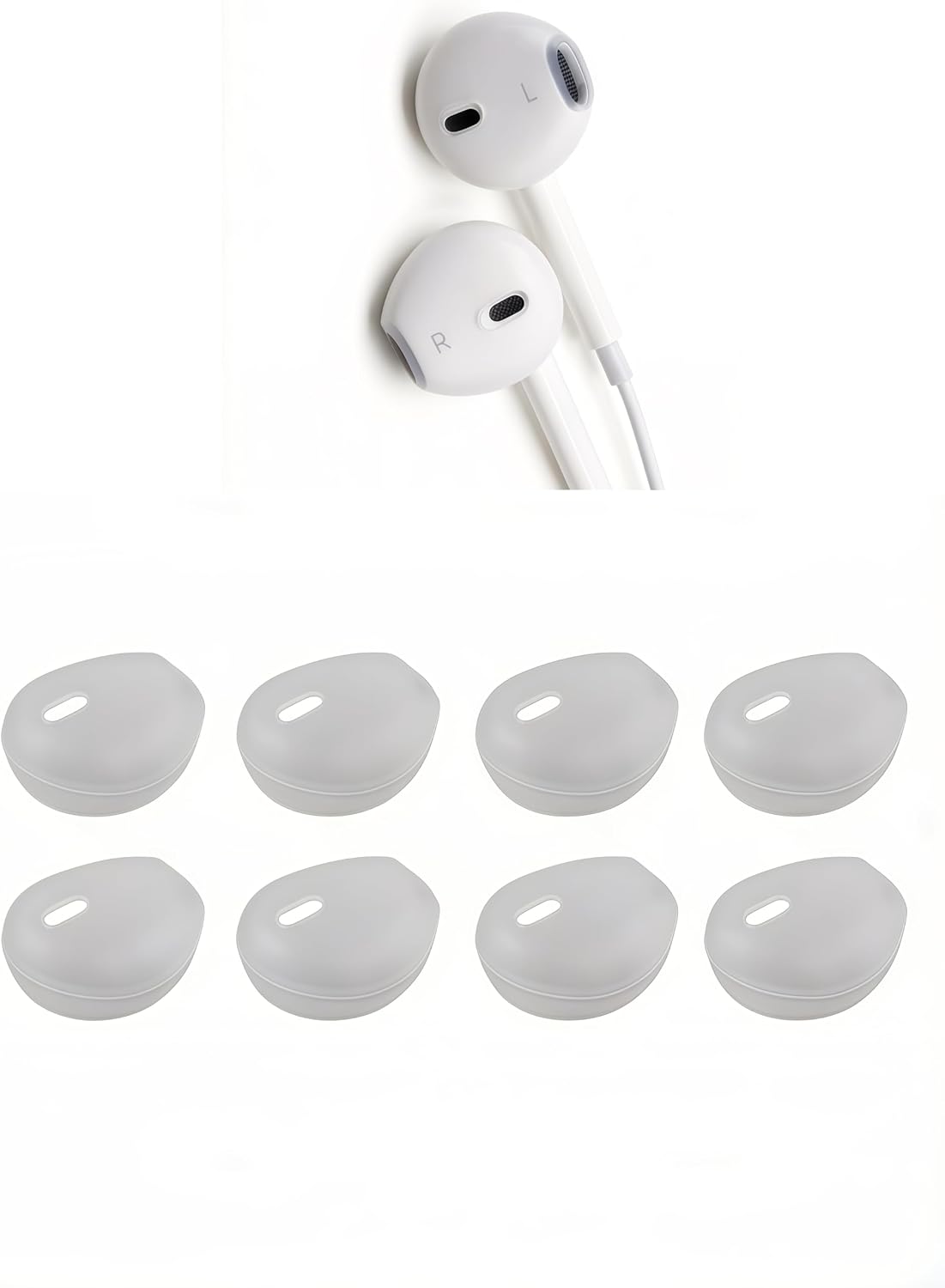 4 Pairs Ear Buds Covers Ear Gel for iPhone EarPods/Wired Earphones