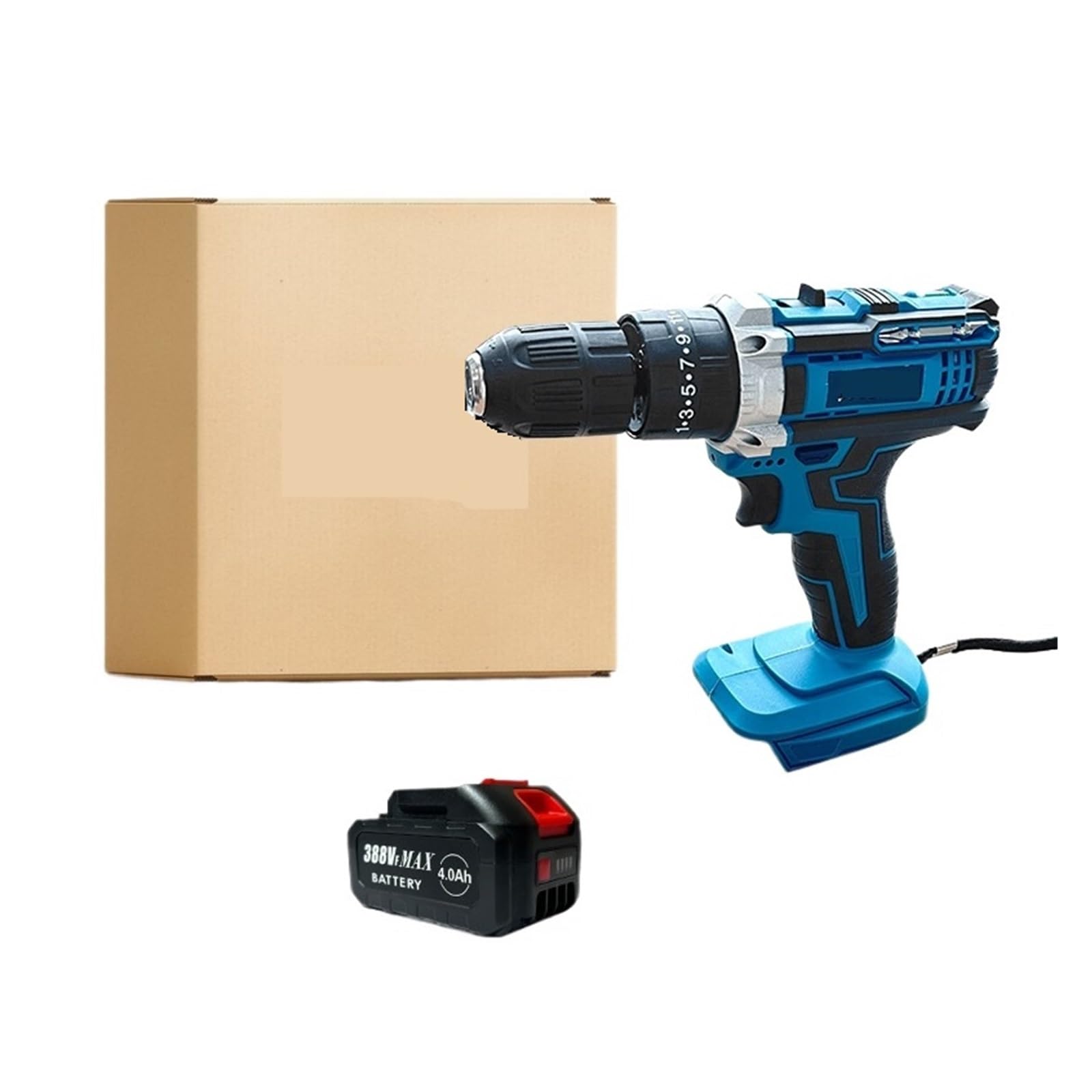 20+3 Torque 21V Wiertarka Akumulatorowa Elektryczny Udarowy Elektryczny Wkrętak Udarowy Bezprzewodowe Narzędzie Elektryczne Narzędzia Ręczne Akumulator Litowy DużA Zdolność Wiercenia(1 Battery-388VF)