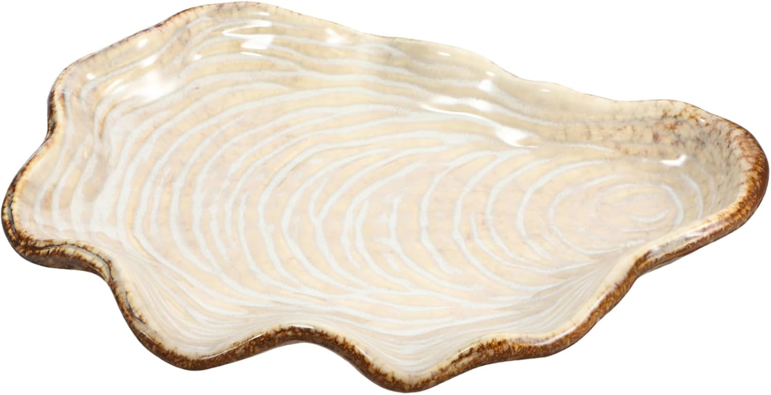 IMIKEYA 1pc Shell-shaped Serving Plate for Fruit and Desserts Unique Design Western Food Dish for Buffets and Restaurants Creative Shell Plate for Salad and Snacks