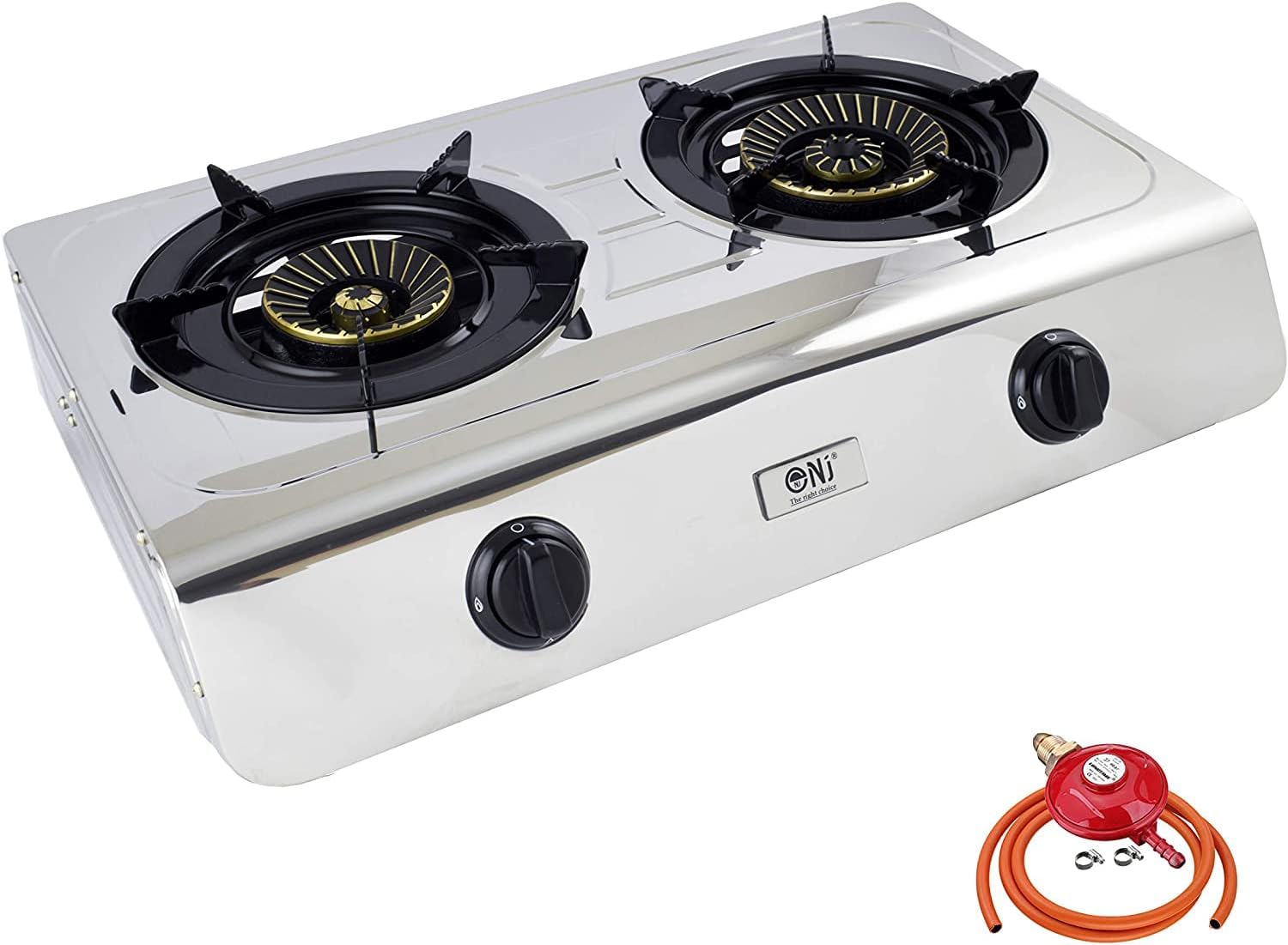 NJ-60 Gas Stove 60cm 2 Burners Stainless Steel Cooktop for Outdoor use