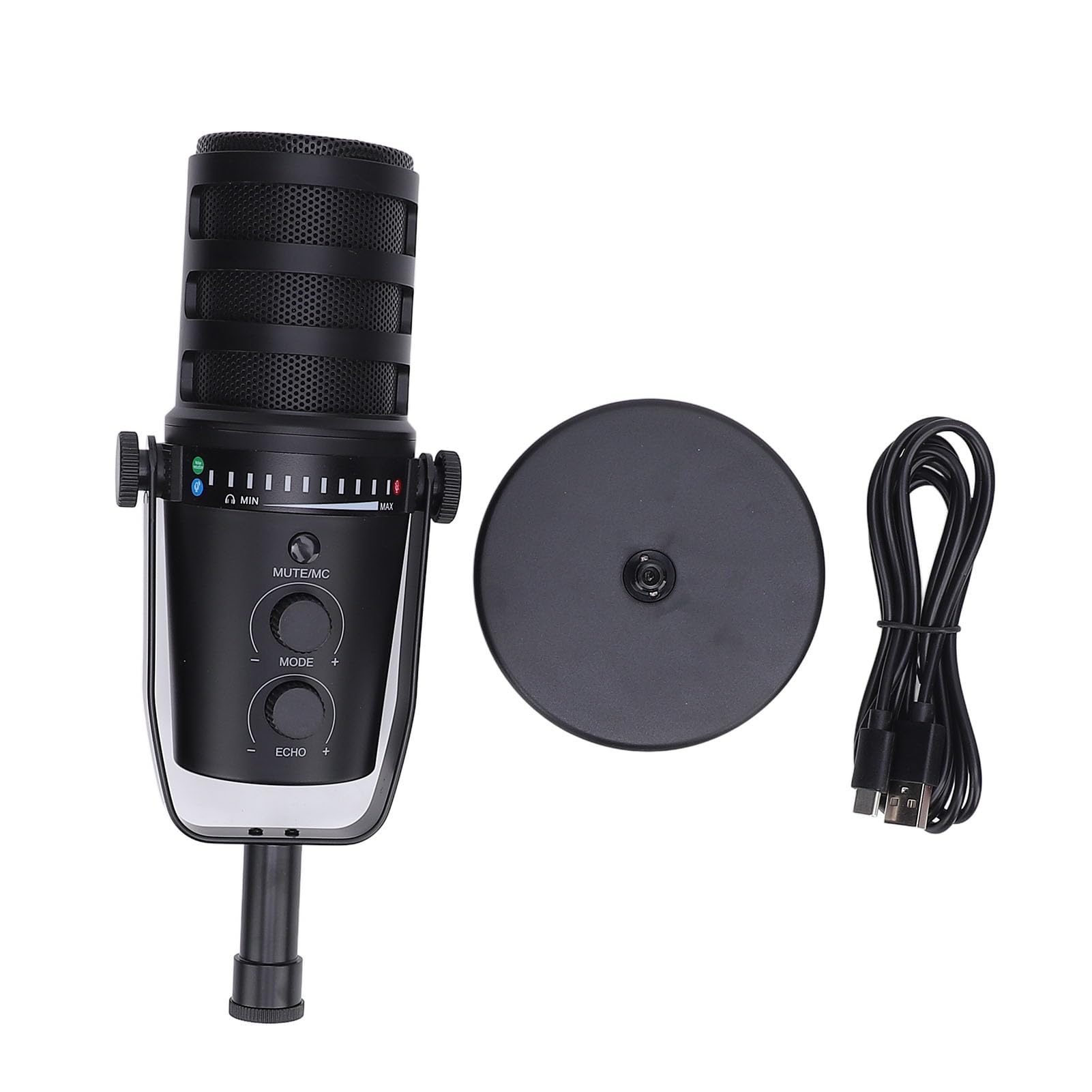 Micrófono Cardioide Dinámico Profesional para Grabación en Vivo, Juegos de Karaoke, Fácil Control para Cantantes Músicos, Aleación de Aluminio ABS, 1 Micrófono para Entrevistas en Vivo