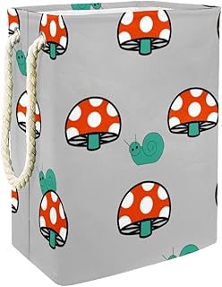 Cestino Portaoggetti Fungo Cartoon Contenitore Rettangolare Pieghevole Con Maniglie Per Il Trasporto Di Asciugamani,Giocattoli,Vestiti 49x30x40.5 cm