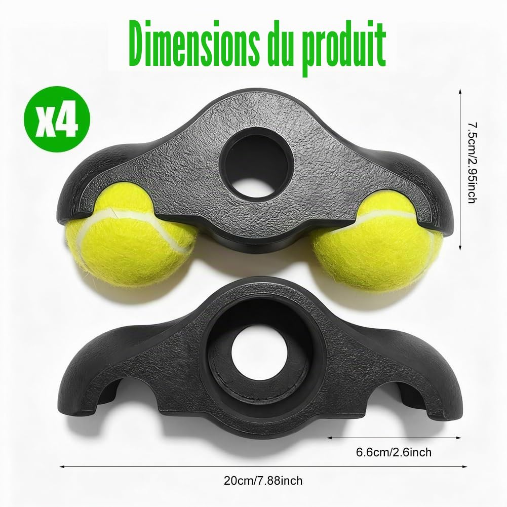 FARYODI Rocker Plate Feet - Lot de 4 adaptateurs pour vélo d'intérieur - Avec 8 balles de tennis - Pour entraînement de vélo Wahoo Kickr Core