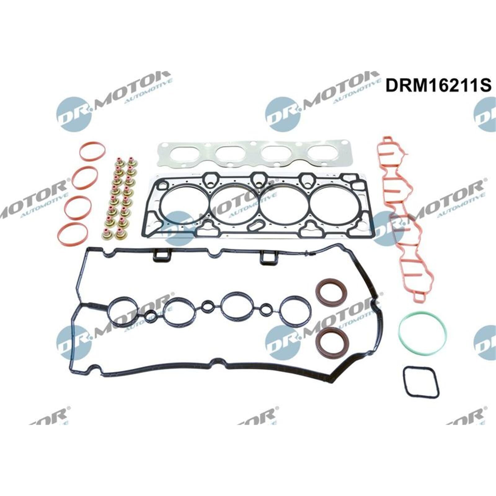 DR.MOTOR AUTOMOTIVE DRM16211S Kit guarnizioni Testata con guarnizione cappa testa del cilindro con guarnizione testata con guarnizione tenuta stelo valvola con guarnizione(i) collettore aspirazione