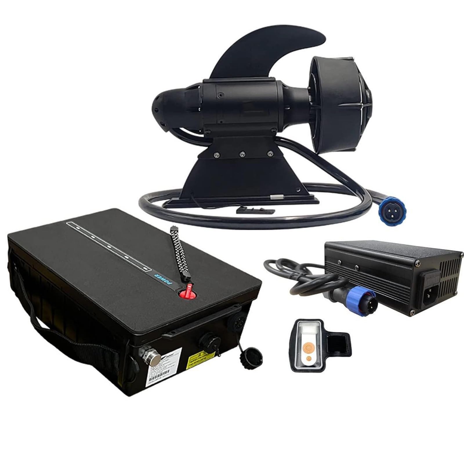 Motor eléctrico con caja de batería, tabla de surf motorizada, aleta de pesca, aleta eléctrica de 600 W, tabla de surf de remo, motor de empuje, aleta eléctrica, SUP, surf, kayak, aleta de potencia