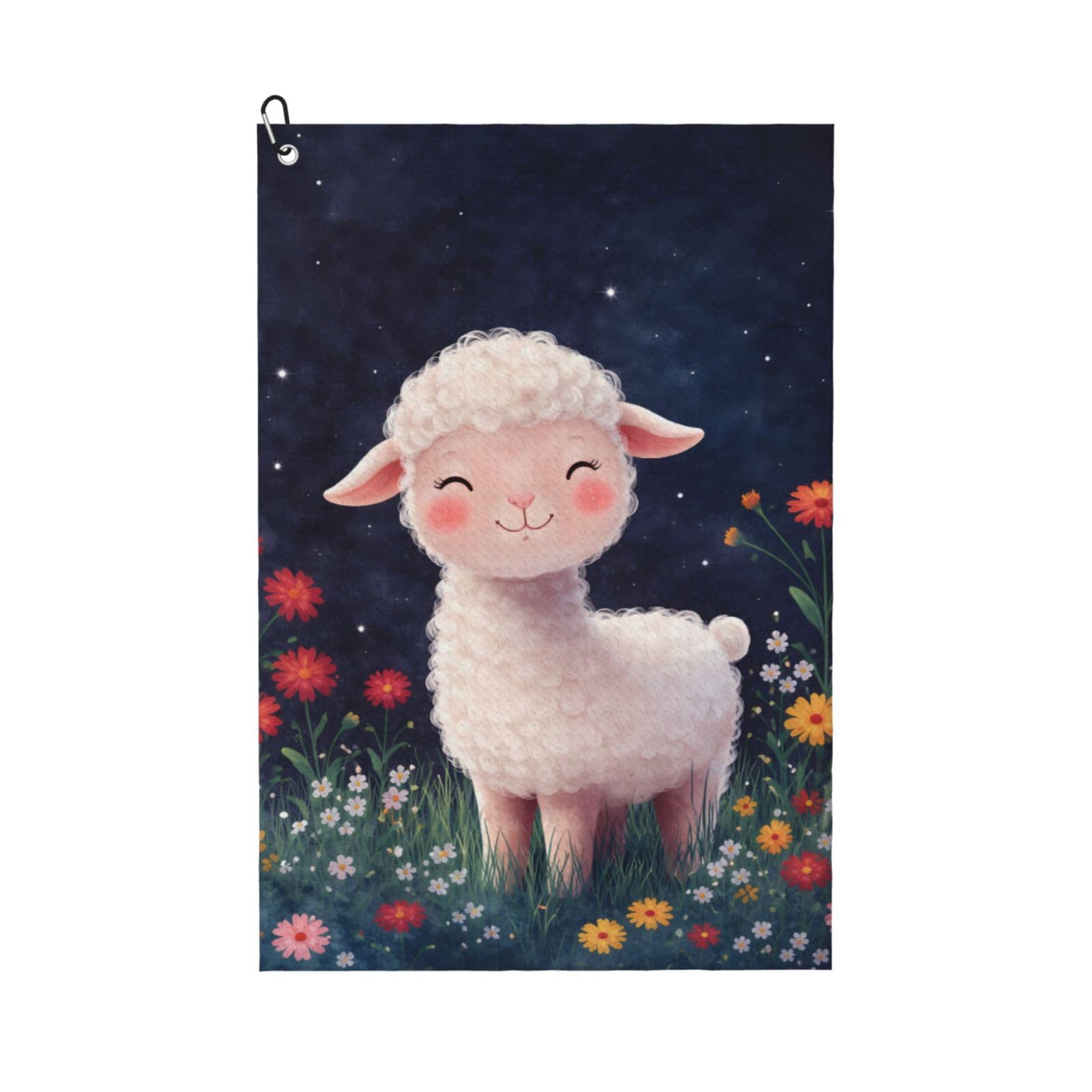 Oudrspo Lovely Cartoon Sheep Multi-Functional Golf Towel | Absorbent Quick Drying 16x24in