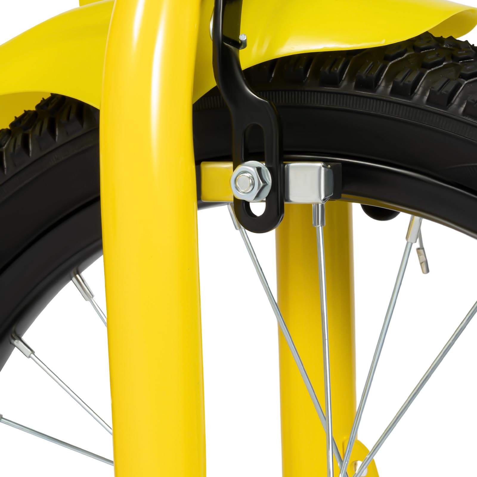 Bicicletta per bambini da 16 pollici, bicicletta per bambini per ragazzi e ragazze con ruote stabilizzatrici neutre con stabilizzatori rimovibili, giallo