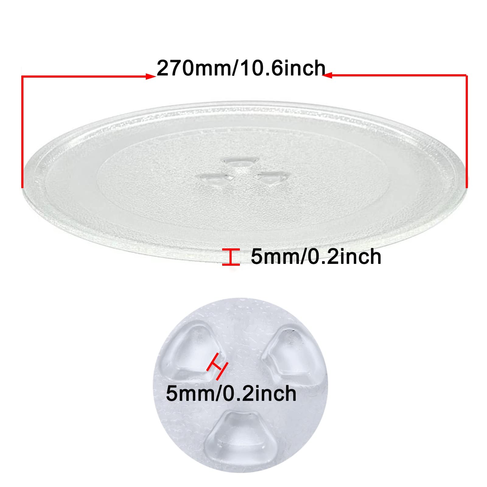 WORDFUN Bandeja De Vidrio para Microondas, Redondo Plato Giratorio para Microondas, Placa De Cristal Resistente A Los Arañazos con Anillo Giratorio Y Soporte, para Calentar Alimentos