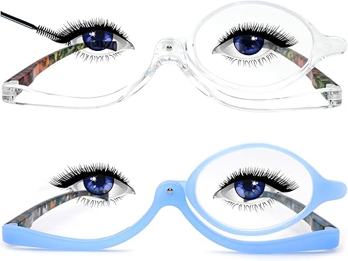 Sehnsucht 2 Pairs Eye Makeup Glasses for Women Flip Up Magnifying Cosmetic Reade