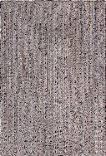 Image of Unique Loom Braided Jute Collection Area Rug - Dhaka (6' 1 inch x 9' Rectangle, Gray)