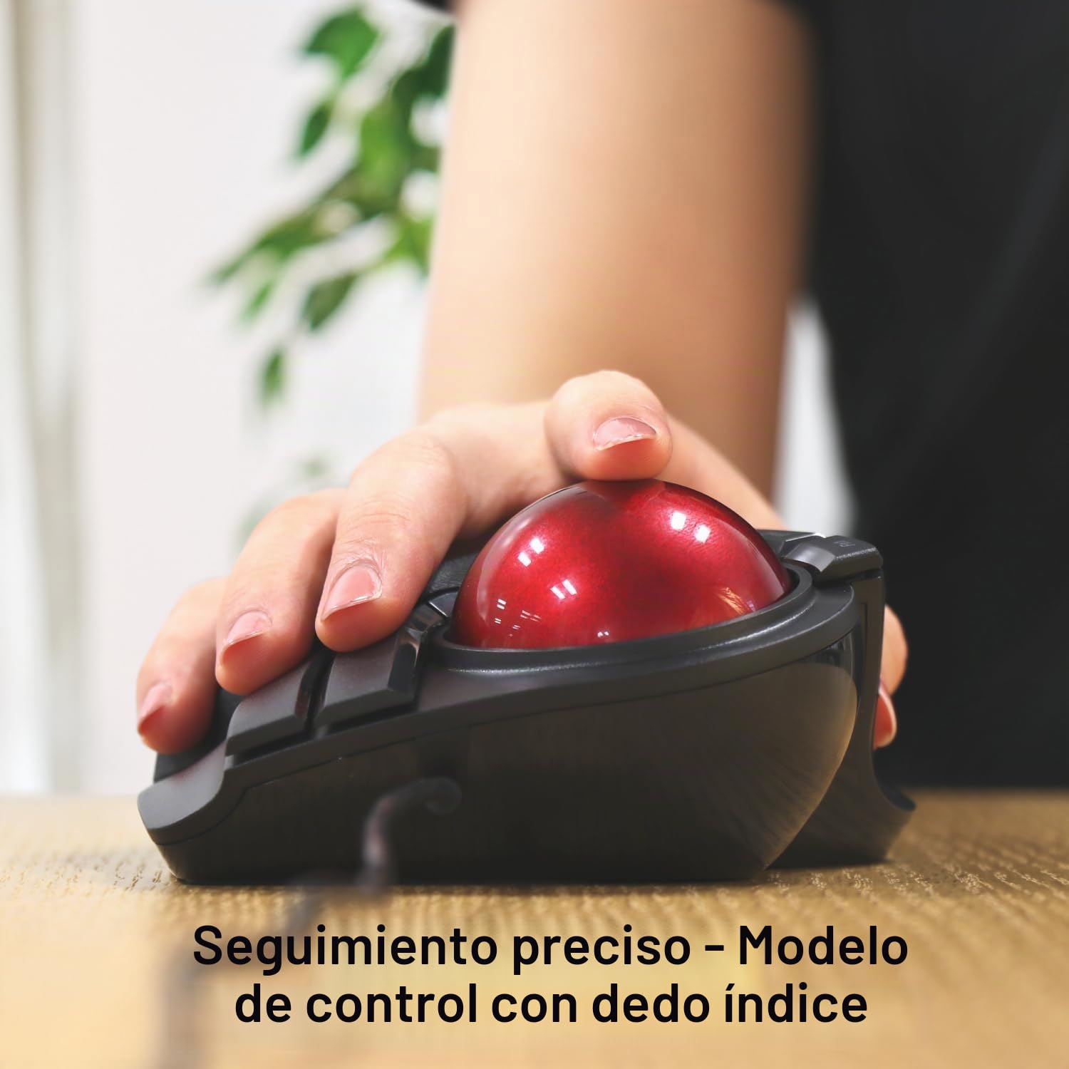 ELECOM Enorme Mouse Trackball, cableado, operado por los Dedos, función de 8 Botones, reposamuñecas Adjunto, Bola roja Lisa de 52 mm Windows11, macOS (M-HT1URBK)