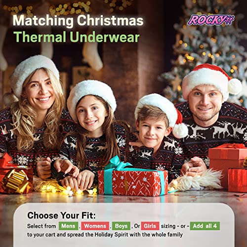 Rocky Christmas Reindeer Thermal Underwear - Pajamas Sets For Full Family (Men, Women, Boys & Girls) Long Sleeve Matching Merry Xmas Top And Bottom Pjs (Women - 2X-Large) #TOP1