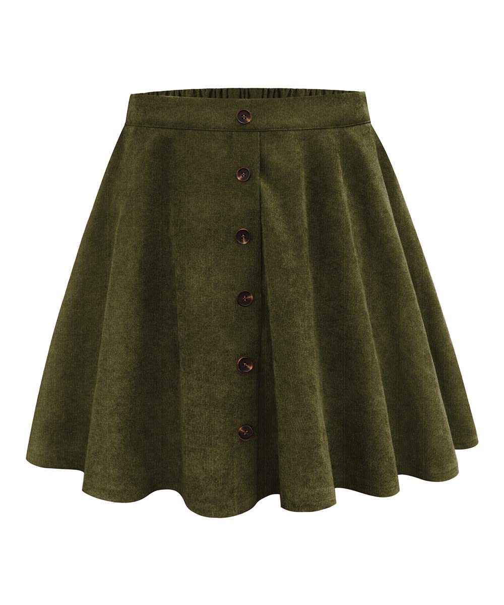 RITERA Plus Size Basic Versatile Stretchy Elastic Waist Flared Casual Mini Skater Skirt/Pleated Plaid Skirt for Women XL-5XL