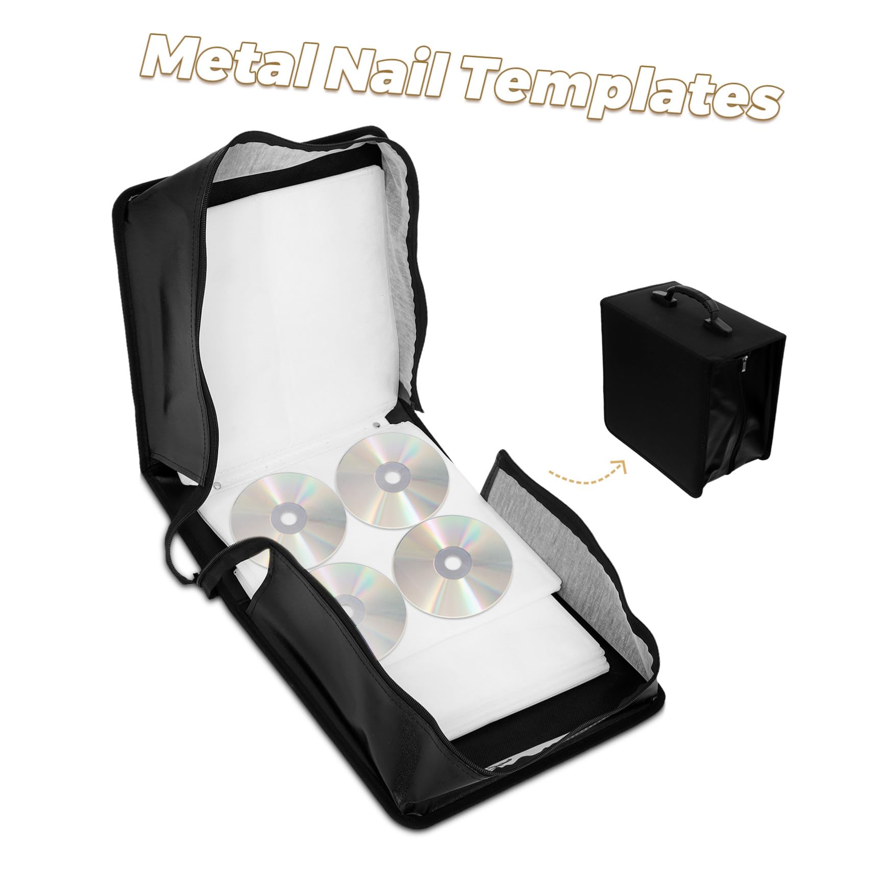 Ipetboom Custodia per CD e Dvd Organizer da Viaggio con Cinturino Espositore Portatile per Custodie Porta Dvd Custodia Rigida per Dischi