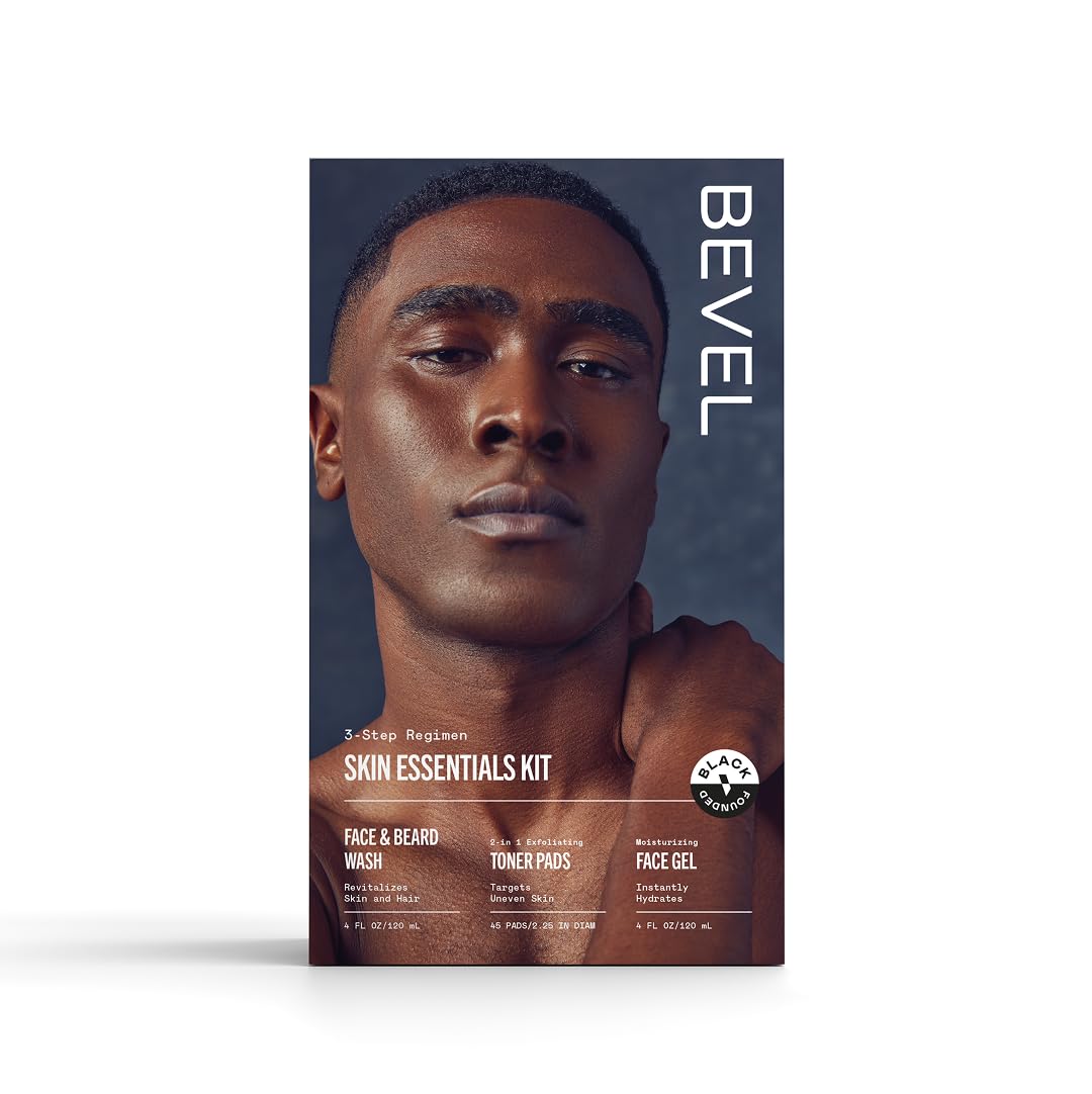 Bevel Skin Care Set, Includes Face Wash with Aloe Vera, Glycolic Acid