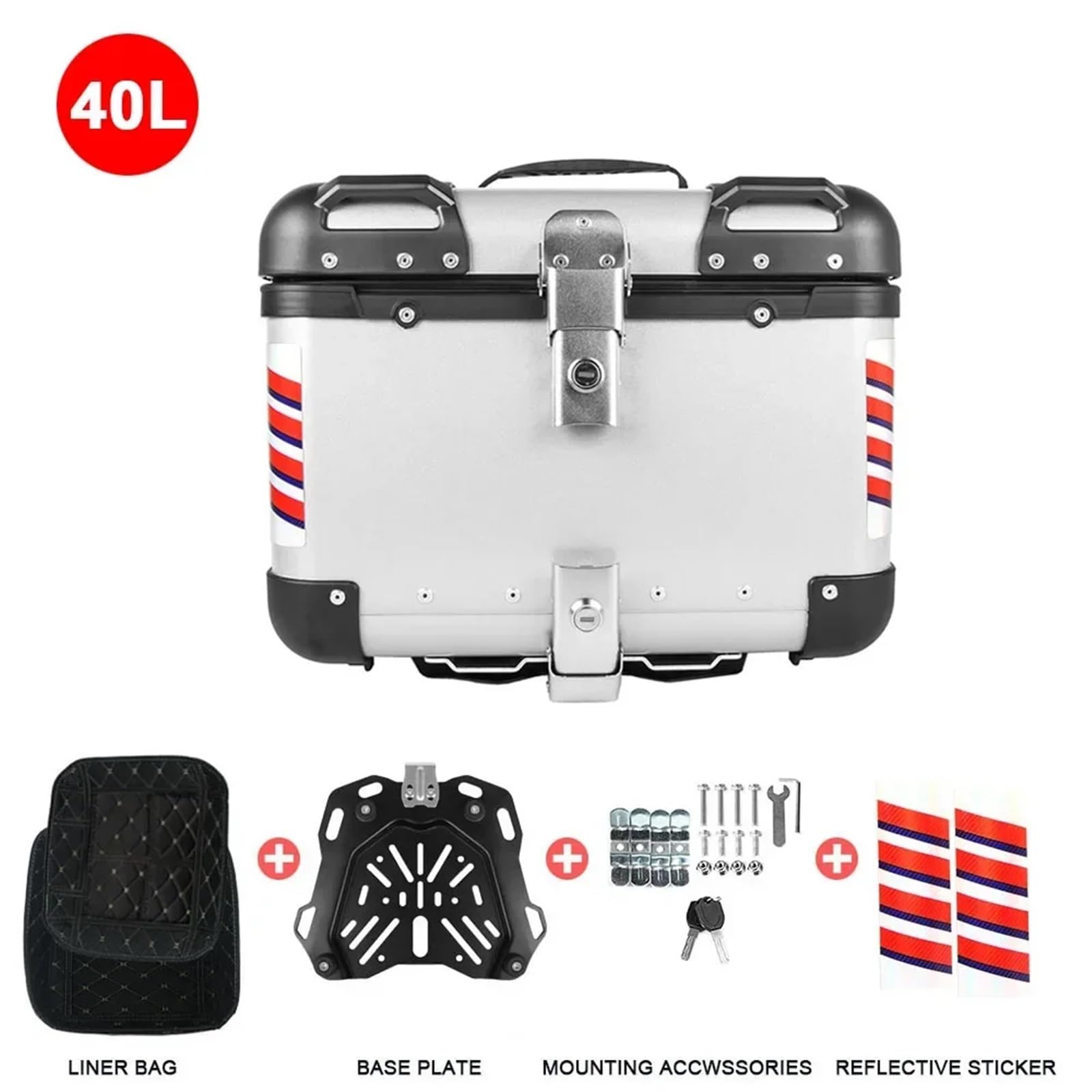 Baúl Trasero Universal De Aluminio para Motocicleta para Tiger 850 Y 900 (40 45 litros)