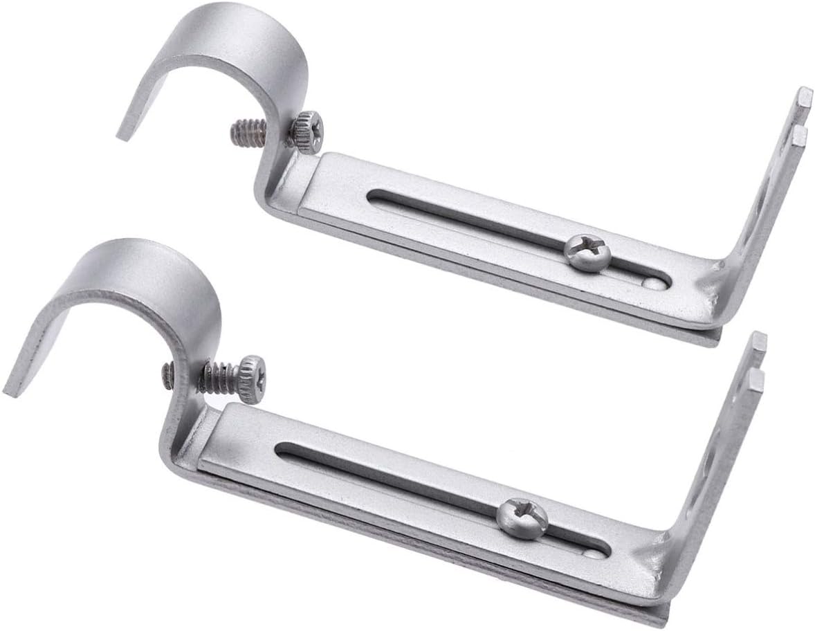 VORCOOL 2PCS Adjustable Curtain Rod Brackets Curtain Drapery Ring Hook Holders 19.05 mm (Silver), 10.2x4x1.5cm - Image 3