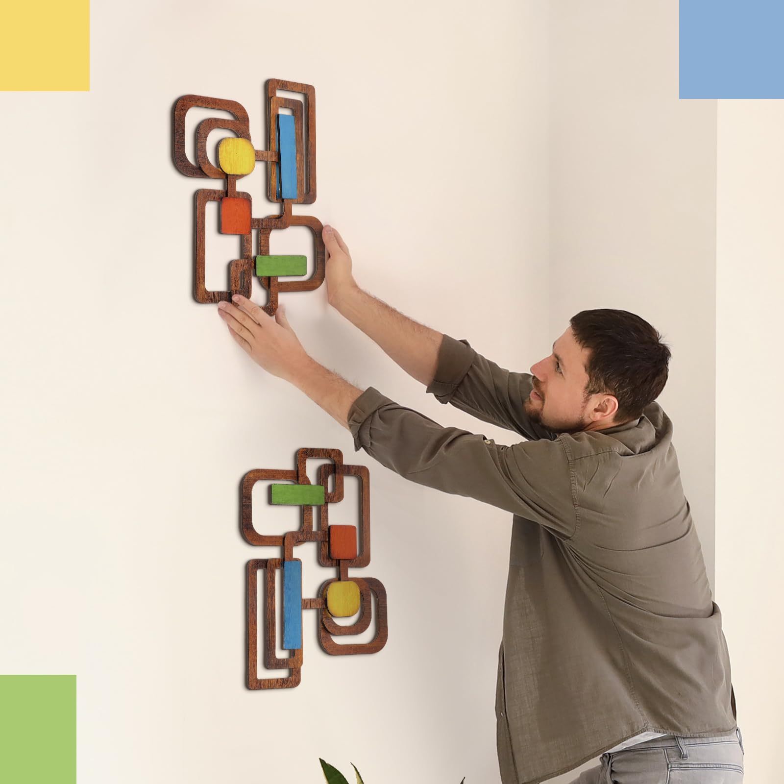 Amazon.co.jp: CroBlissful 2ピース 木製 ミッドセンチュリー モダン