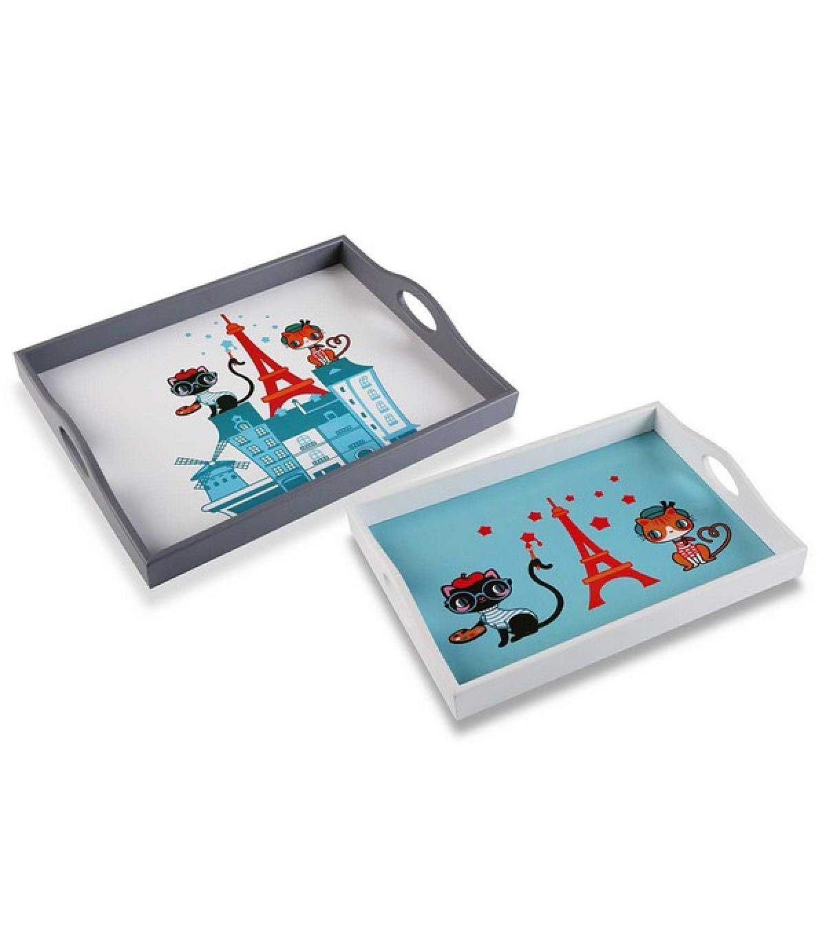 VERSA Set 2 Bandejas Gato En Paris