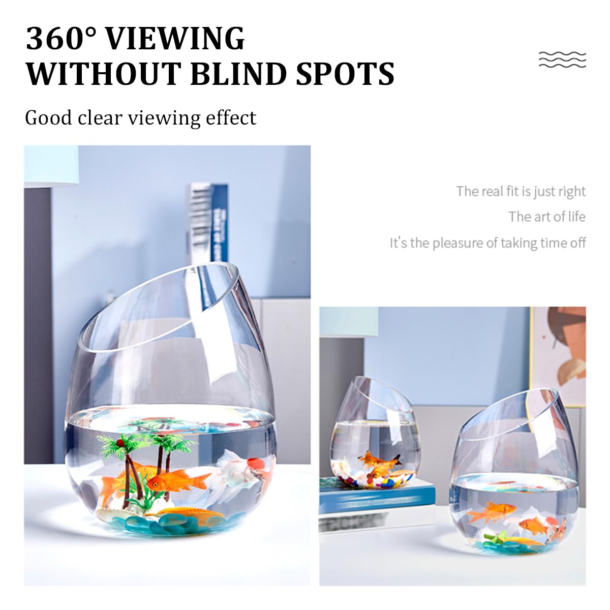 Amazon.co.jp: 透明ガラス水槽 - 斜め開口部デザイン - 金魚用