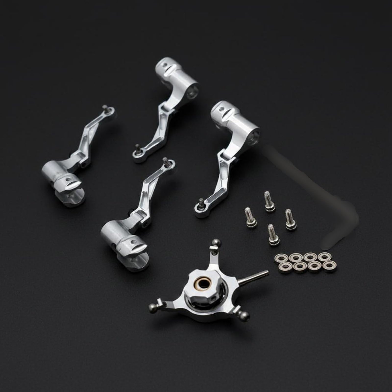 Industrial Vehículo Accesorio RC Kit Mejora Conjunto Rotor Cabezal Placa Soportes de Ajuste Específico Wltoys K124 K170 Adecuado para Reemplazos Actualización Técnica Hobby, Negro