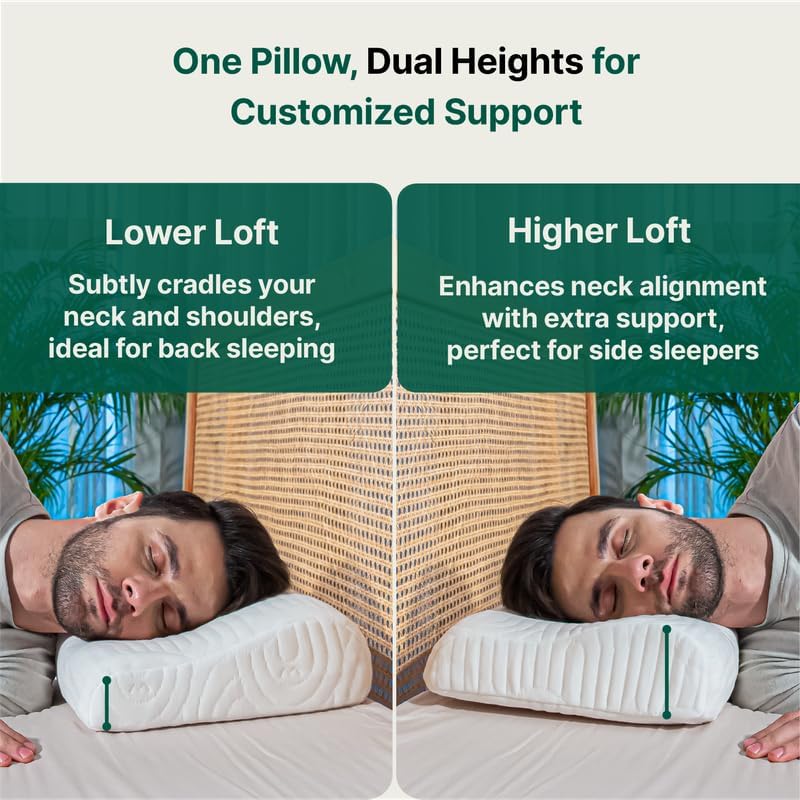 Image of The White Willow CervicalPillow for Neck Pain & Shoulder PainRelief-Set of 2CoolGelMemory Foam Pillow for Sleeping-OrthopedicPillow forSpondylitis-Ortho Neck Support Medical Pillow-King-Classic White