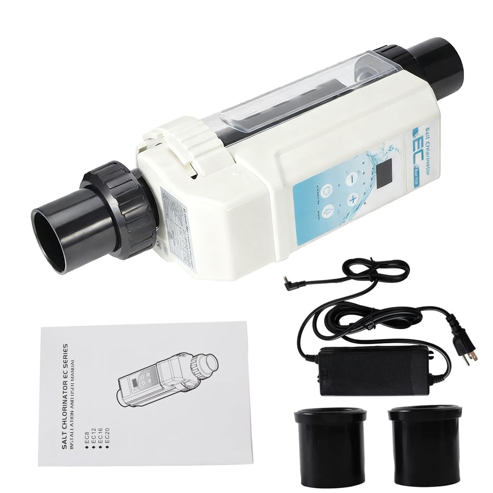 Cloratore per Piscine ad Acqua Salata, Generatore di Sale, Cloratore al Sale con Pannello di Controllo LED, Display di Salinità, Pulizia Automatica, per Spa e Piscine Termali 16g/h