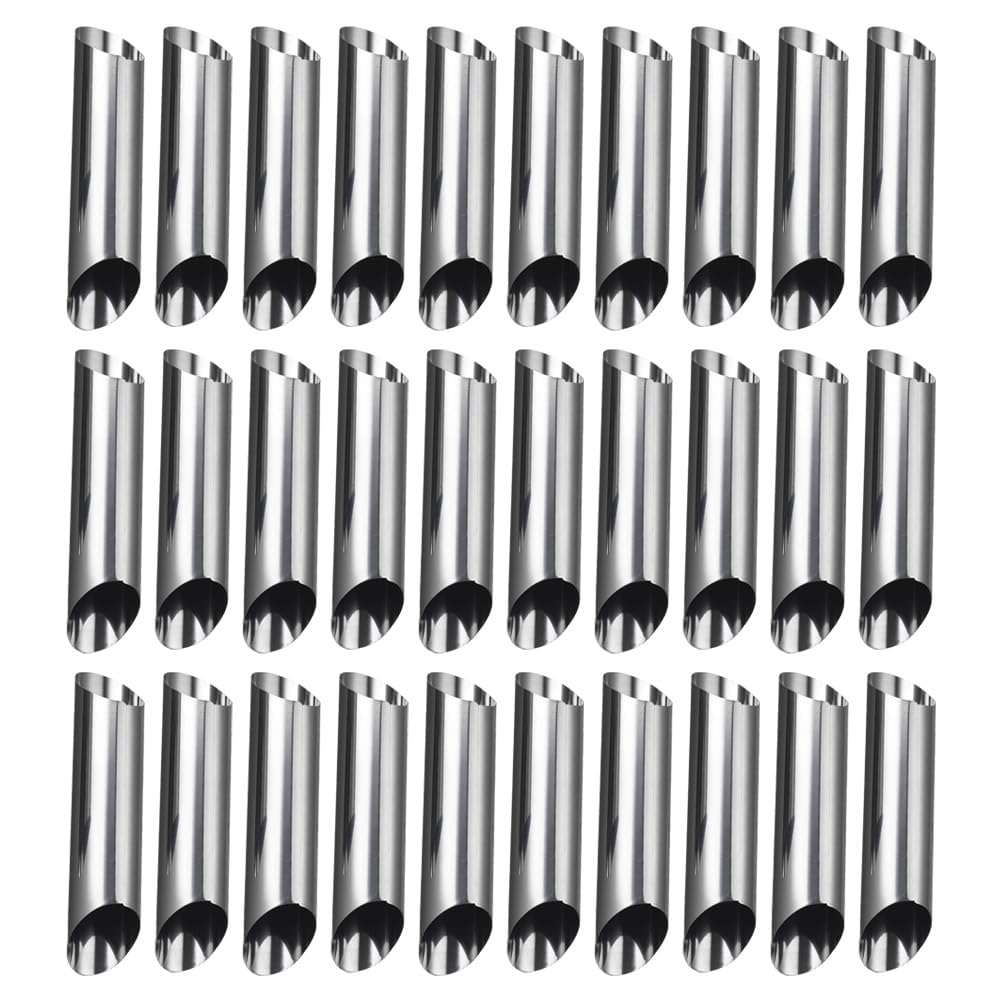 Moldes de Acero Inoxidable para Croissants Forma Tubular, 30 Piezas Compactas y Estables para Hornear Pan y Repostería en Horno