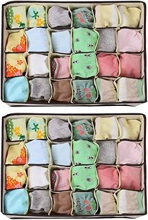 TIMESETL Organizer per cassetti, Divisori per Cassetti, Separatori per Cassetti, Fai da Te Organizzatore per Biancheria Intima, Reggiseni, Calze, Fazzoletti e Cravatte, 2 Pezzi