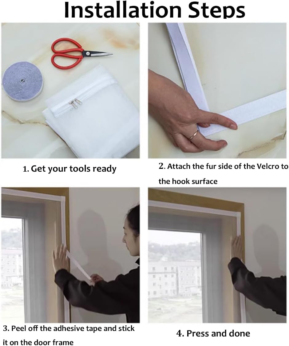 Fly Screen for Windows, Self Adhesive Fiberglass Nets with Zip Opening, Cat Protection Guard Net, Insect Mesh Mosquito Netting for Keep Bugs/Flies Out (110x120cm,Grey Mesh Black Sticker)