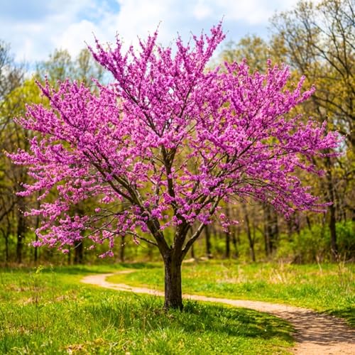 Eastern Redbud Tree in Quart Pot Hardy Flowering Shade Trees for Outdoor Landscape and Garden 6-12 Inches Fast Growing Low Maintenance