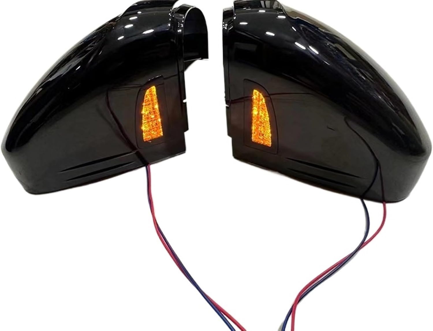 Compatible White Car Rear View Mirror Cover with Light Decorative Sticker for VW Tiguan 2017-2020 (White)