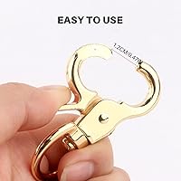 Vista 2 de HOSUKKO 15 ganchos de gatillo a presión, broches de mosquetón giratorios de 360 grados, clips giratorios de acero inoxidable para jaulas