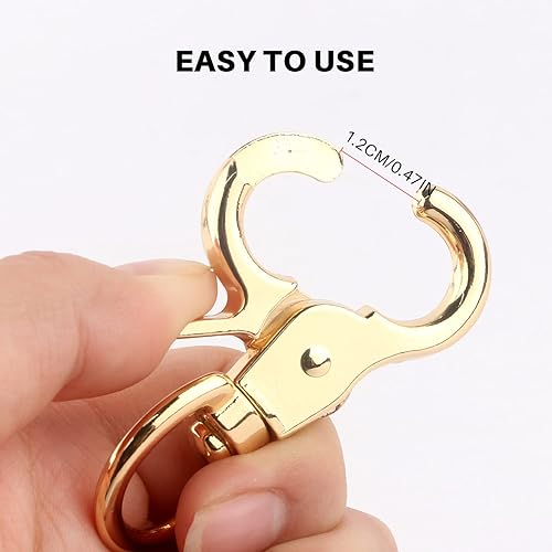 Miniatura 9 de HOSUKKO 15 ganchos de presión de gatillo, hebilla de resorte giratoria de 360 grados, clips giratorios de metal, ganchos de presión resistentes para