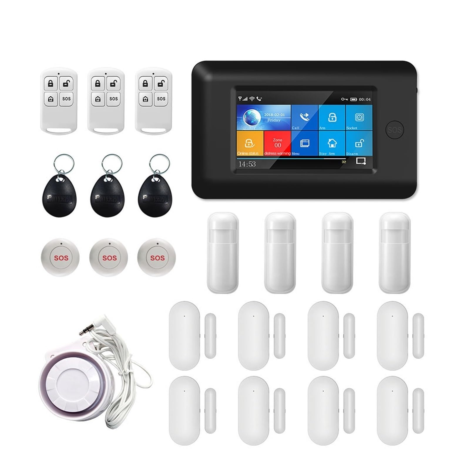 WiFi GSM Home Burglar Security Alarm System Wireless Remote Monitoring(K.)
