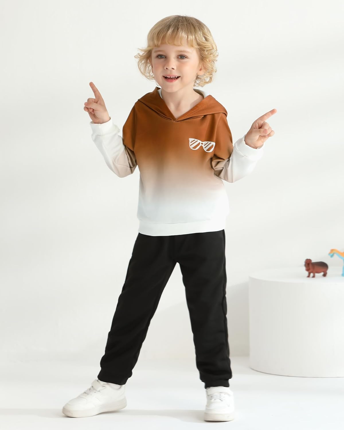 nilikastta Toddler Baby Boy Clothes Long Sleeve Gradient Color Design Hoodie With Pants 2pcs Fall Winter Outfit Set 1-5T - Image 2