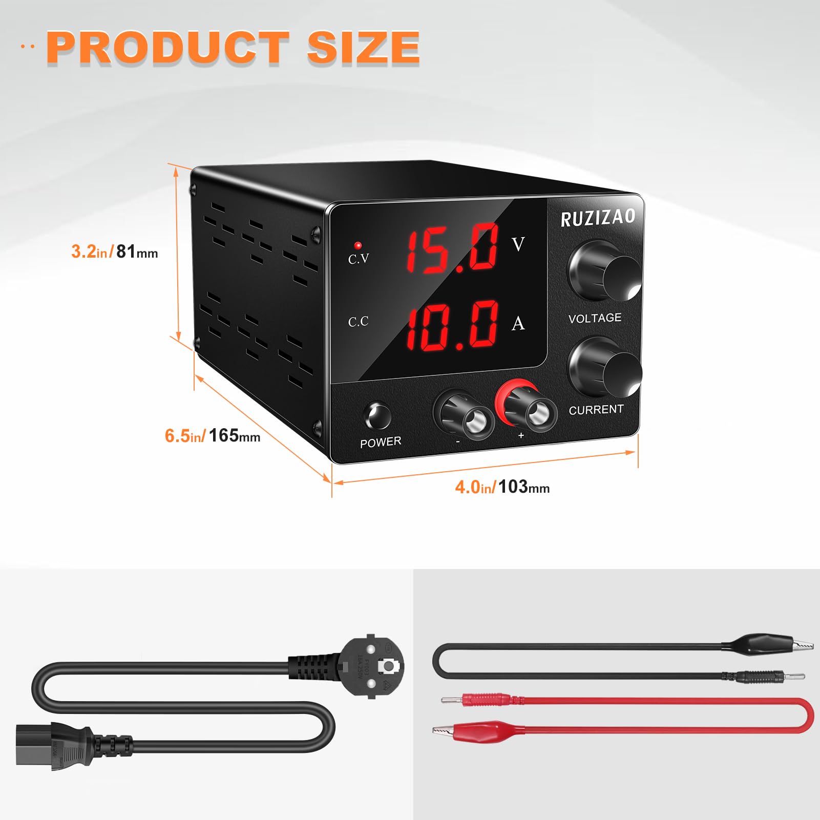Alimentation de Laboratoire 30V 10A,Puissance Maximale 150W 30V5A/15V10A à Courant Continu avec Alimentation Stabilisée Réglable du Encodeur et Affichage LED à 3 Chiffres