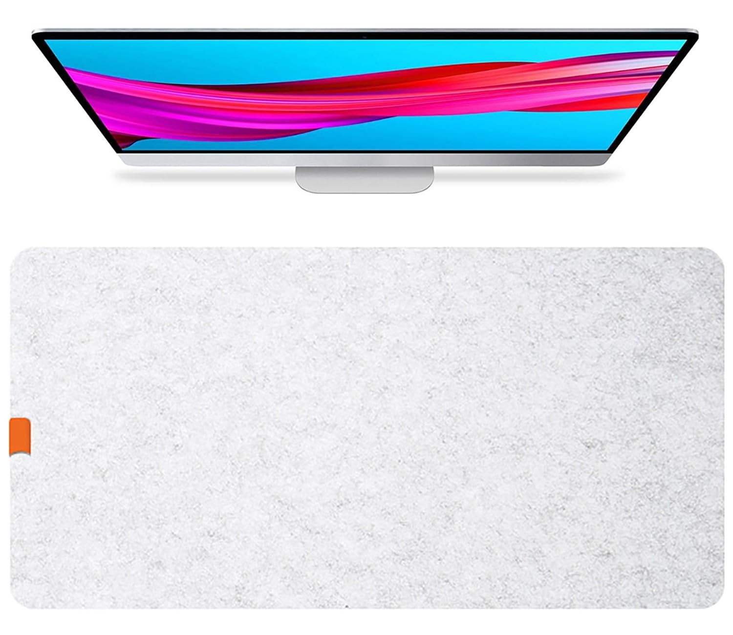 Tappetino protettivo da scrivania in feltro di grandi dimensioni per ufficio, Tappetino per mouse da gioco, tastiera, cover per laptop(White,120x60cm)