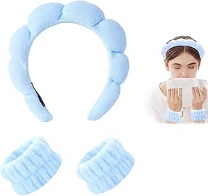 Braccialetti Assorbenti Per Lavaggio Viso - Set 4 In Microfibra - Rosa E Viola - Per Spa E Trucco - Foto 7