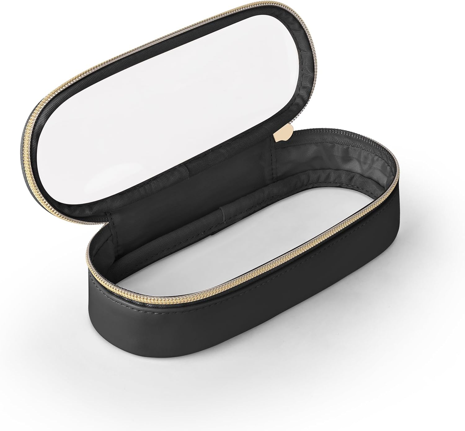 Clear Travel Makeup Brush Holder, Portable Cosmetic Brush Case, Transparent Waterproof Makeup Brush Storage Bag, Black