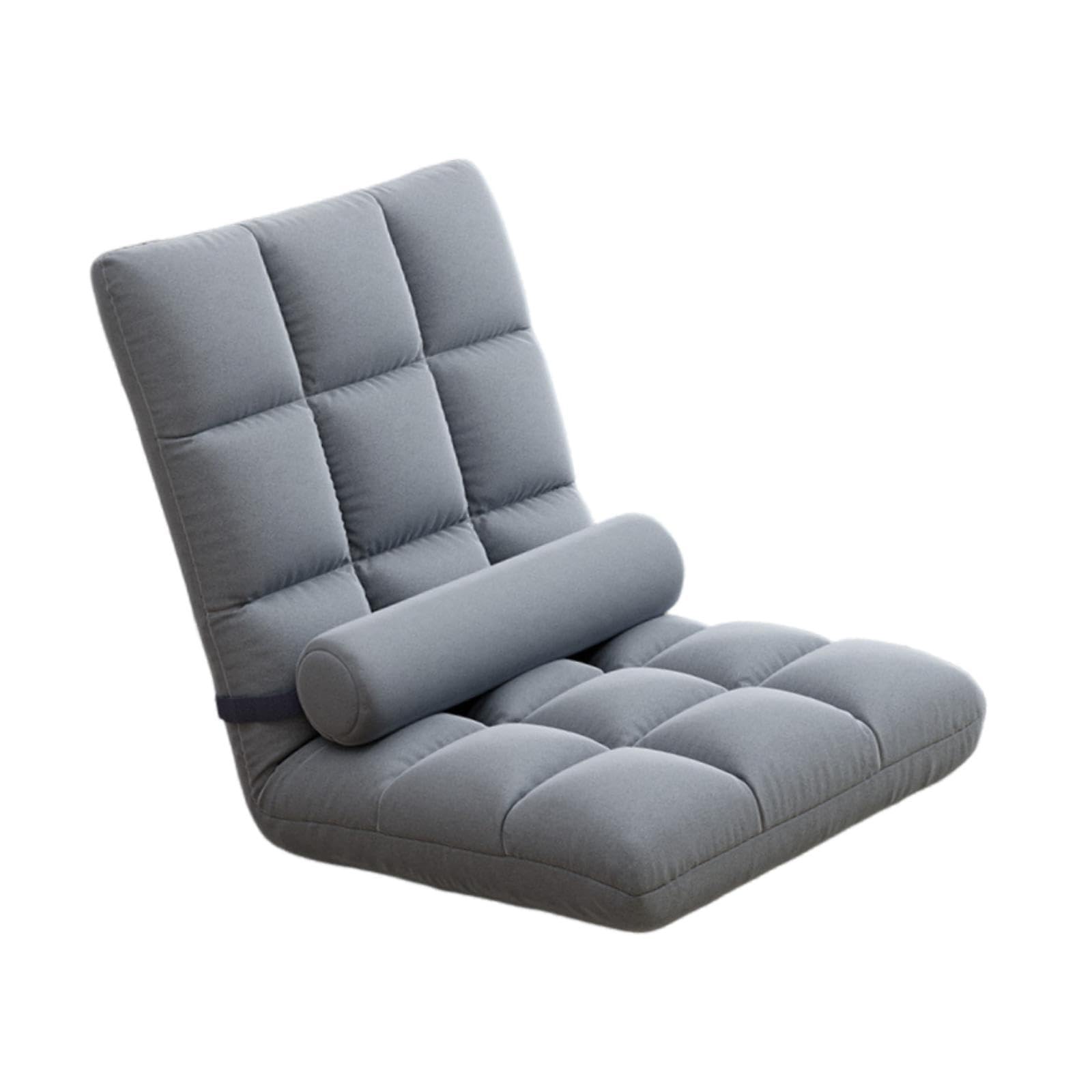 Bodenstuhl mit Rückenlehne, Gaming Sessel, Lesesofa, Relaxsessel, Lazy Sofa, Grau