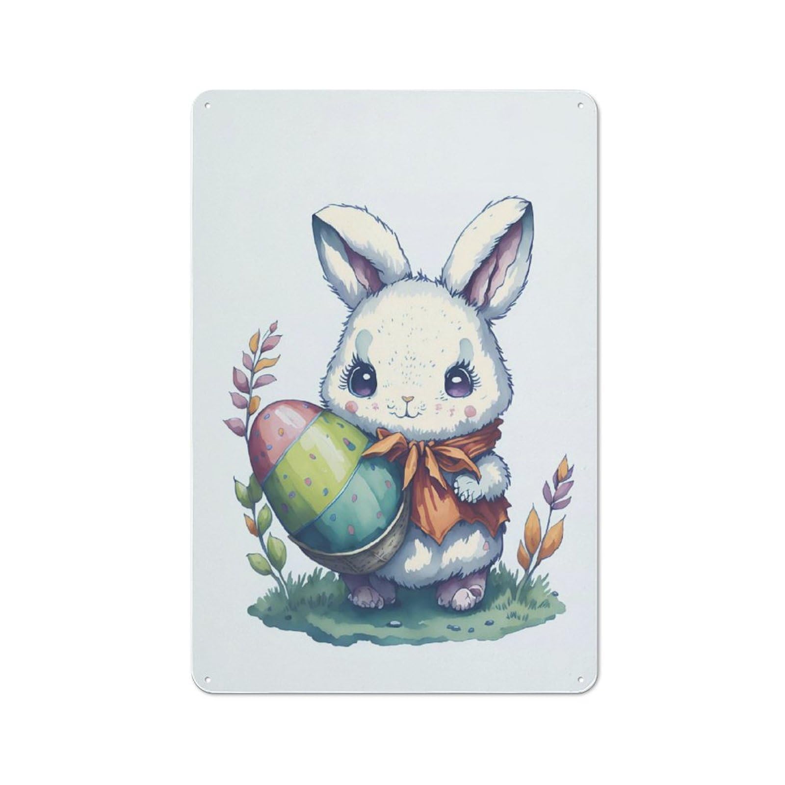 Easter Rabbit Cute Tin Sign 30x20cm, Garage Style Workshop Wall Decor for Garage, Workshop, Shed Or Utility Room