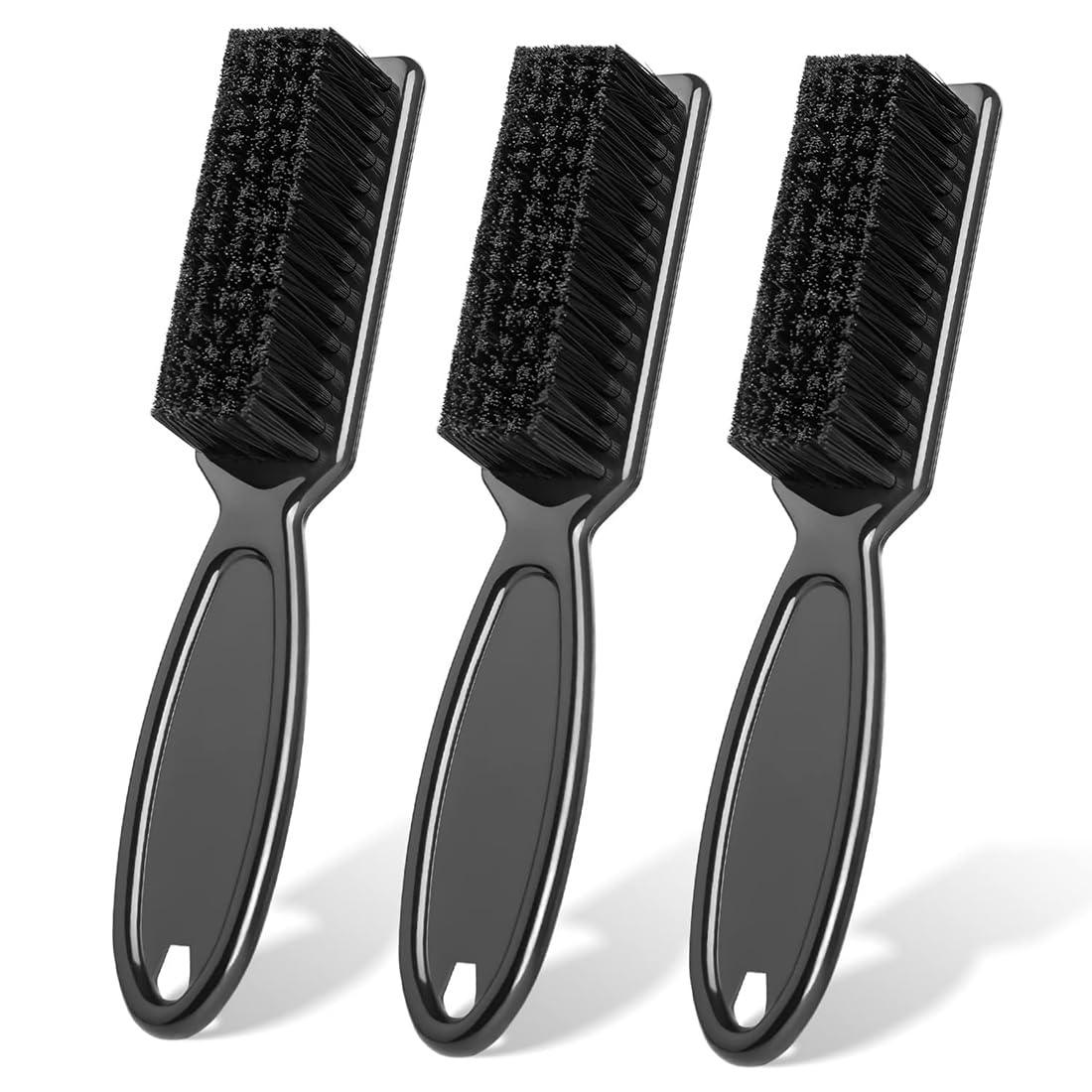 VZUHSW Kit de 3 cepillos de Nailon para Limpiar Cuchillas de cortapelos y recortadoras de Cabello y uñas. Color Negro, Ideal para peluquería Profesional