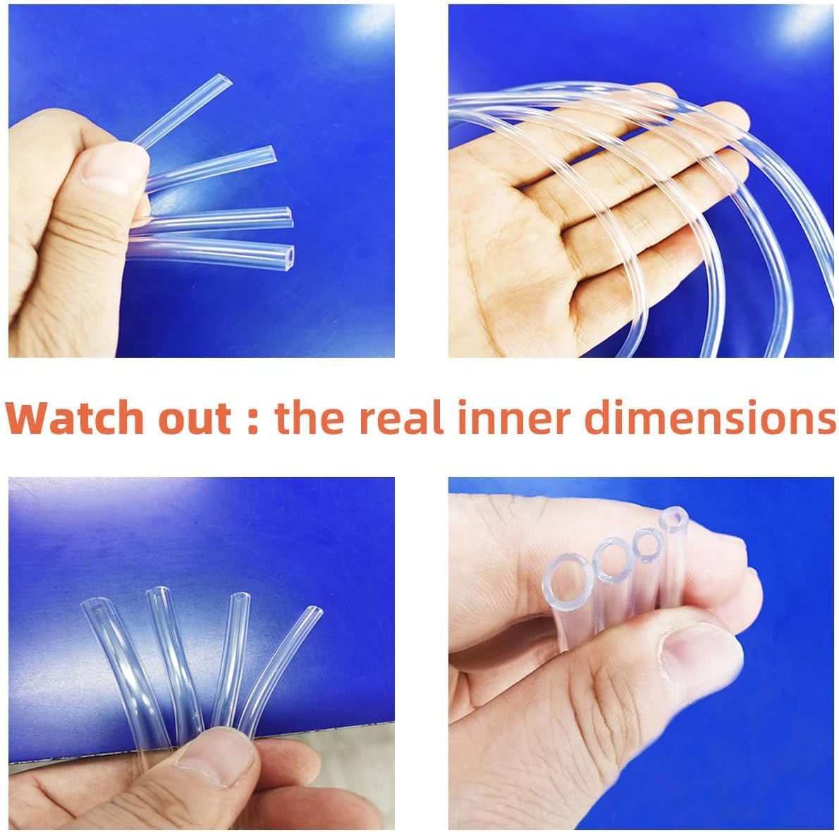 Clear Tubing Assortment, 2mm 3mm 4mm 5mm ID, 12 Meters Lengh In All, 1mm Thickness, Flexible Plastic Tube Hose Set For Home Repair Water Oil Transfer Aquarium, BPA Free and non-toxic