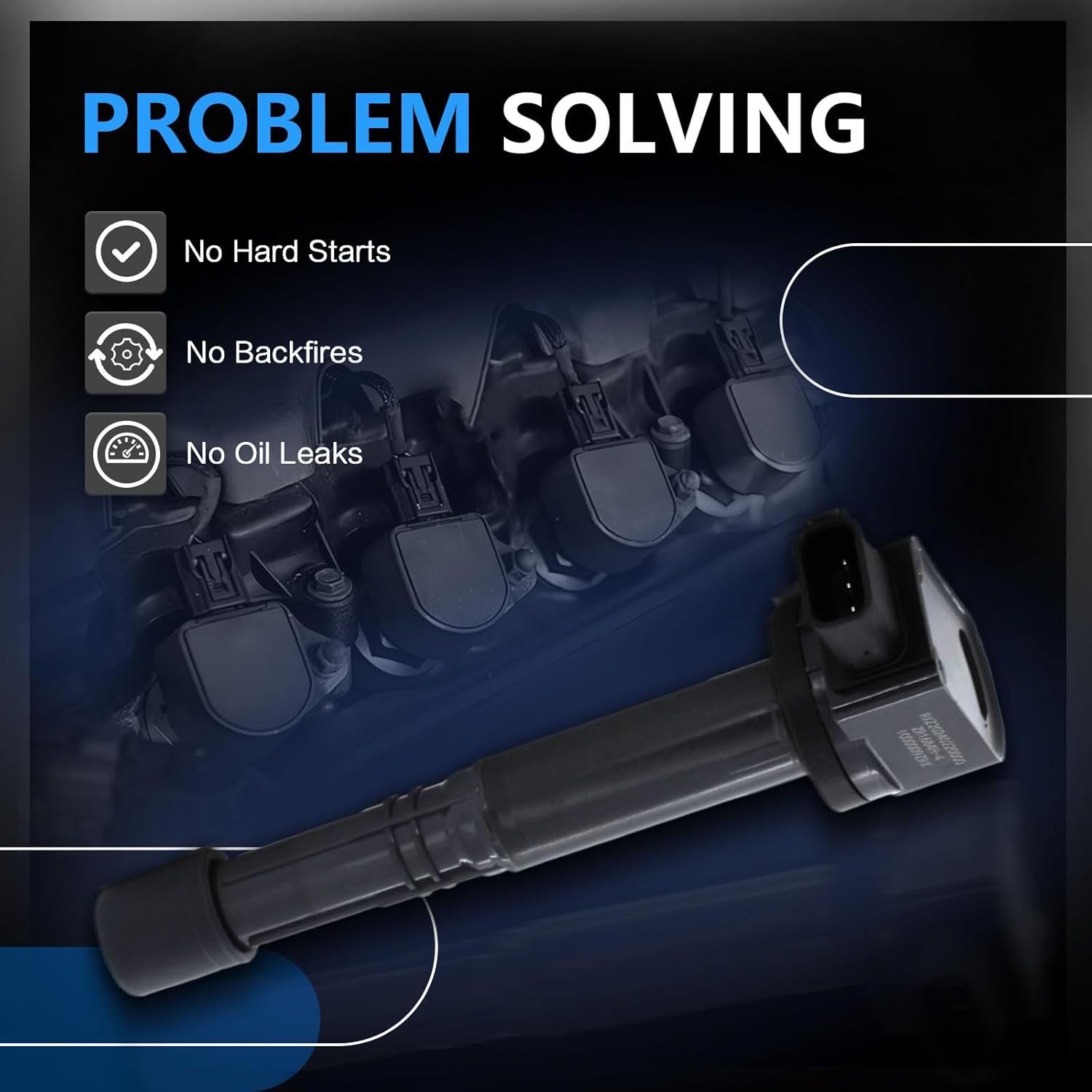 UF311 Ignition Coil Pack Spark Plugs Compatible with 2003 2004 2005 2006 2007 Honda Accord Civic CR-V Element S2000, 2006-2011 Acura CSX, RSX 2.0L 2.4L, Replaces# UF583 C1382 5C1382 Set of 4
